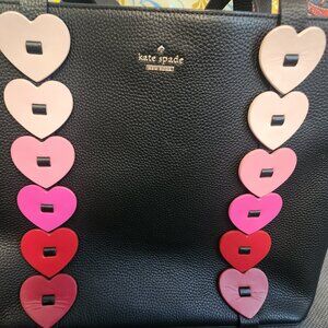 Kate Spade leather hearts valentine tote bag
